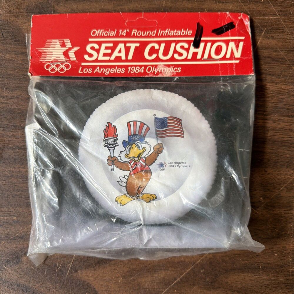 1984 Los Angeles Official Memorabilia 14" Round Inflatable Seat Cushion NEW